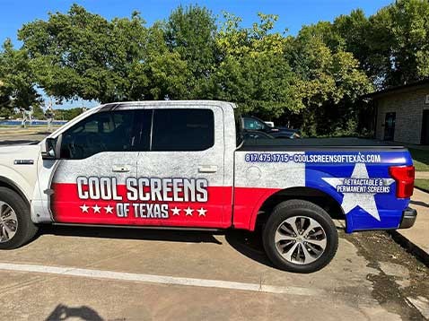 Company vehicle parked outside